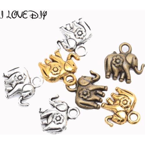 30Pcs Tibetan Silver Thailand Elephant Charms Cute Elephant Pendant for Jewelry Making Women Necklace Bracelet Accessories