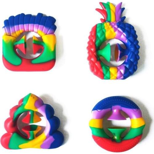 50pcs/lot Anti Stress Finger Silicone Hand Grip Reliever Fidget Toy Adult Child Simple Dimple Toys Decompression