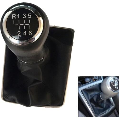6 speed Chrome & Leather Car Shift Gear Knob Lever Gaitor Boot Cover For OPEL ASTRA III H 1.6 VAUXHALL 2004 - 2010