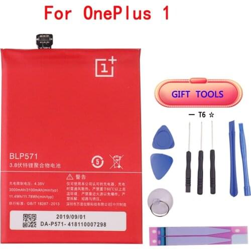 Original Phone Battery BLP571 3000/3100mAh For OnePlus 1 A0001 High Quality Replacement Li-ion Batteries Free Tools