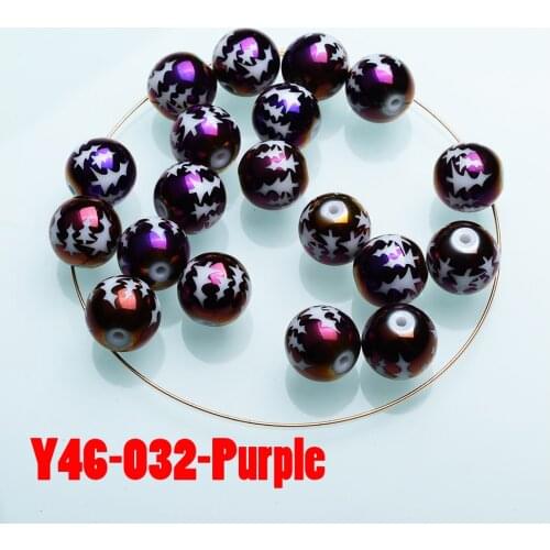 Christmas Tree Beads 10mm Round Glass Beads for Christmas