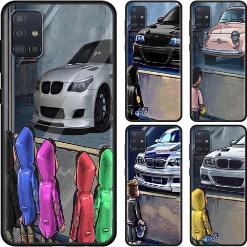 Boy Girl See Sports Car Drift Phone Case for Samsung Galaxy A51 A71 A21s A12 A31 A41 A32 A02s A11 A72 A52 A42 5G A01 A91 Cover
