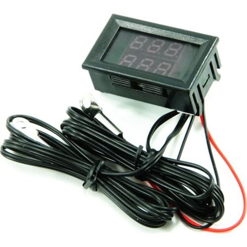 DC4-28V High-precision Dual-display Digital Hygrometer Car Thermometer Temperature Sensor Humidity Meter Metal Waterproof Probe