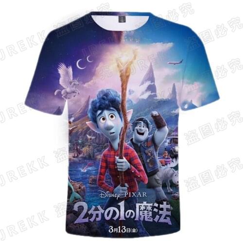 Disney Cartoon Anime Onward Boy Girl Kids T-shirt Summer 3D Print Children Tee Shirts Streetwear Harajuku Mens Clothing