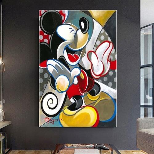 Disney Colorful Oil Art Mickey Mouse Canvas Painting Posters Prints On Paintings Wall art Picture for Living Room Decor