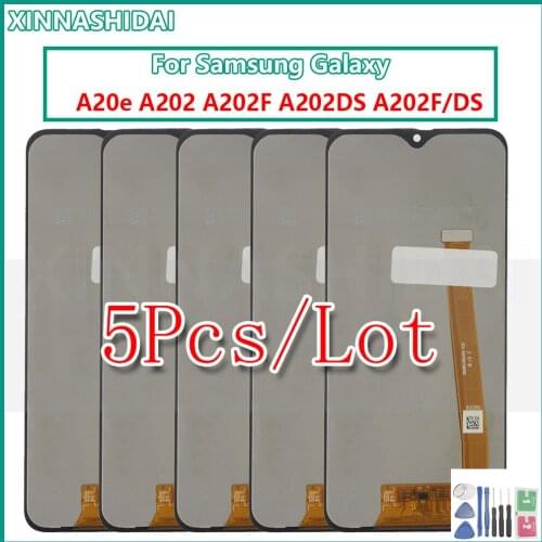 5 Pcs LCD Display For Samsung Galaxy A20E A202 SM-A202F A202DS A202F/DS LCD Display Touch Screen Digitizer Assembly