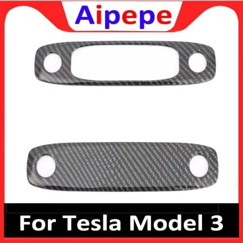 For Tesla Model 3 2018 2019 ABS Carbon Fiber Car Reading Light Lamp Decoration Cover Car Interior Accessories