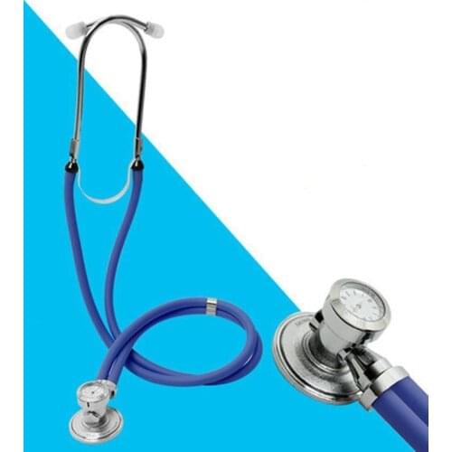 Stetoskop doctor Dual Tube Clock With Watch Stethoscope Earplug Diaphragm Measuring Heart Rate Time Stetoscopio Monitoring