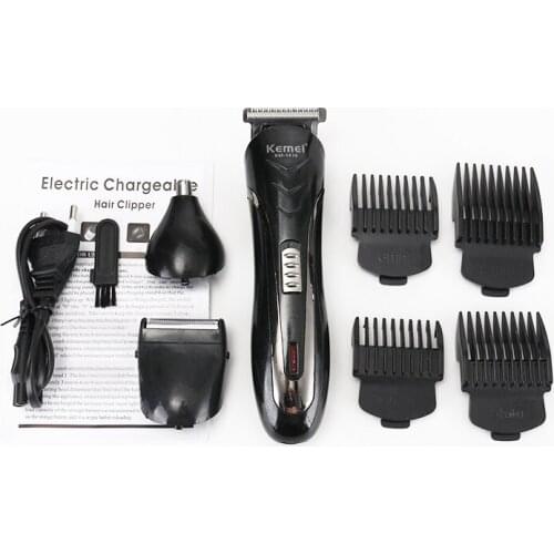 Kemei1419 Electric Hair Clipper Refined Nose Hair Cutter Head Professional Hair Trimmer Four Length Limit Combs Cutting Machine
