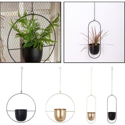 Geometric Metal Plant Hanger,Hanging Plant Pot, Minimalist Planter for Indoor Outdoor Home Wedding Decor