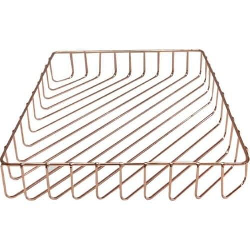 Rose Gold Letter Tray Exquisite Hollow-out Metal File Storage Bins File Paper Tray Organizer School Office Supplies wholesales