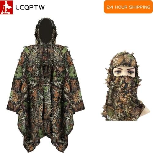 Ghillie Suit Ghillie Camouflage Ghillie Suit Ghillie Camouflage Leafy Hat 3D Full Face Mask Headwear Turkey Camo Hunter Hunting