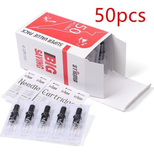 50PCS STIGMA Tattoo Needles Revolution Cartridge Curved Magnum Shader #12 (0.35mm needle) #10(0.3mm needle)