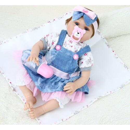 New 22"Full Silicone Bebe Reborn Baby Girl Princess Dolls Lifelike Newborn Babies Alive Doll for Child Bath Shower Bedtime Toy