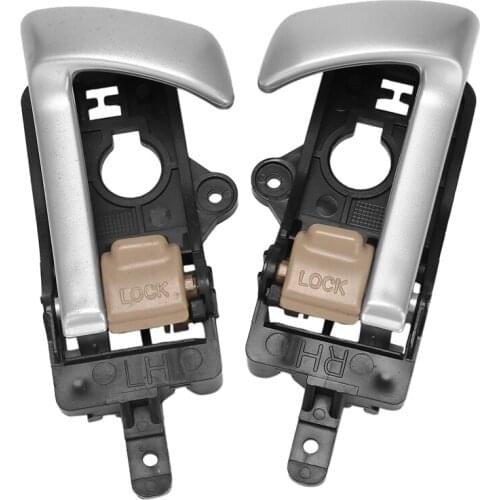 Left + Right Side Interior Inner Door Handle for 2007-2012 Hyundai Santa Fe with Beige Knob 82610-2B010 82620-2B010