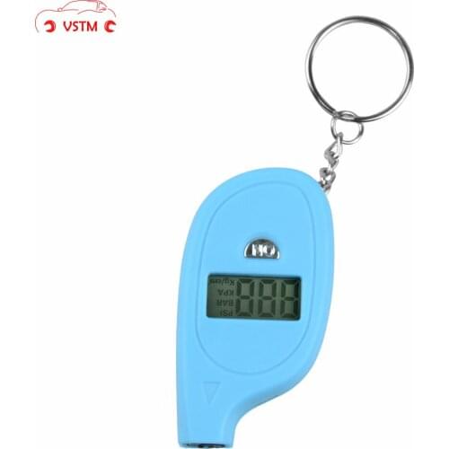 Mini LCD Digital Tire Tyre Keychain Air Pressure Gauge For Car Auto Motorcycle CNP