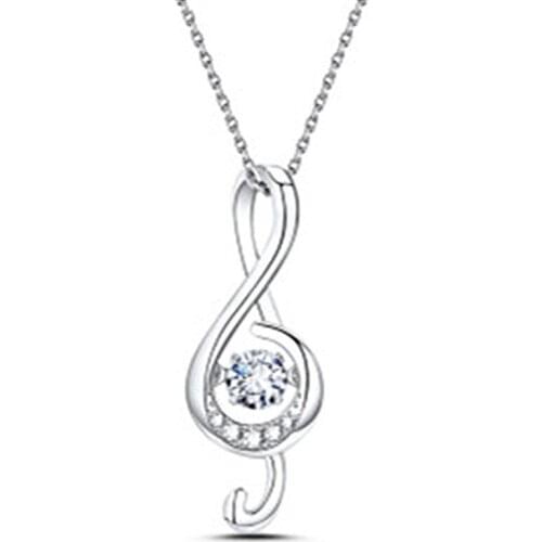 Fashion Lady Silver Plated Necklace Girl Jewelry Shiny Stone Pendant Necklace Women Rose Gold Choker Accessories Lady Gift