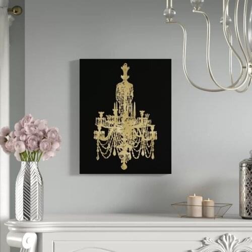 1 Pcs Modular Canvas Golden Glass Ceiling Lamp Painting Home Decor Pictures Modern Printed Poster For Living Room Wall Art Frame