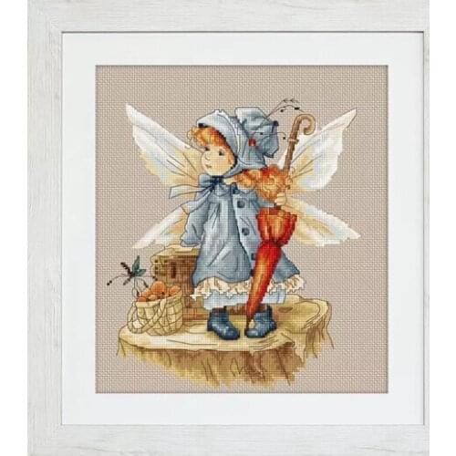 14/16/18/27/28 Top Quality Lovely Cute Counted Cross Stitch Kit Umbrella Fairy Girl luca-s luca