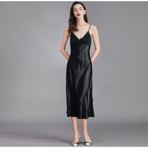 Sexy Night Dress Lingerie Silk Nightgown Summer Clothes For Women Sleepwear Chemise De Nuit Robe Nuisette Long Ladies Home Femme