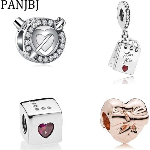 New Original Free Shipping Silver Plated Bead Alloy Love Dice Arrow Note Bow Heart Charm Fit Bracelet DIY Women Jewelry