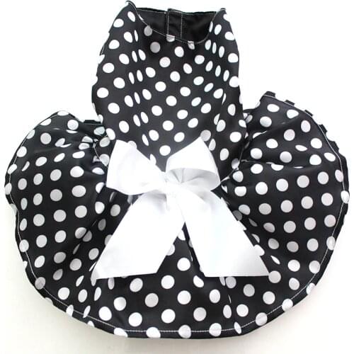 Girl Dog Pet Polka Dot&Bow Dress Tutu Cat Puppy Shirt Skirt Dresses Summer Clothes 5 Sizes