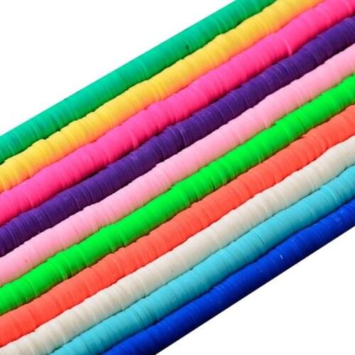 4x1mm Flat Round Polymer Clay Beads Chip Disk Loose Spacer Handmade Beads For DIY Jewelry Making Bracelets Neckalce 15inch 320ps