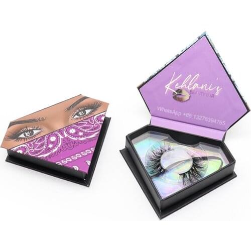 Customize Diamond Eyelash Packaging Box Free Plastic Tray Mink Lashes Wholesale 20mm 3D False Eyelashes With Boxes Packaging