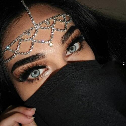 Stonefans Bling Rhinestone Forehead Headband Head Chain for Women Bohemian Crystal Hair Chain Headdress Jewelry Accessories