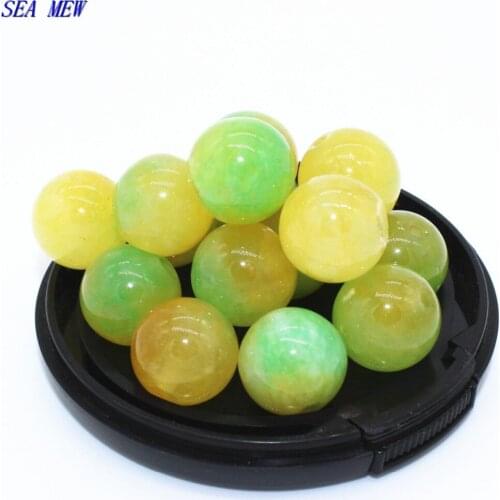 SEA MEW 13mm Natural high quality charms colorful aventurine light round glass stone beads loose beads diy accessories q013