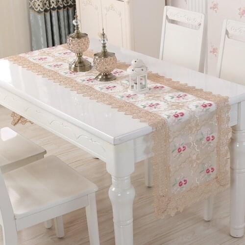 New Hot Sale Elegant Lace Tablecloth For Wedding Party Home Daily Table Embroidery Cloth Cover Textile Decoration Towels Runner
