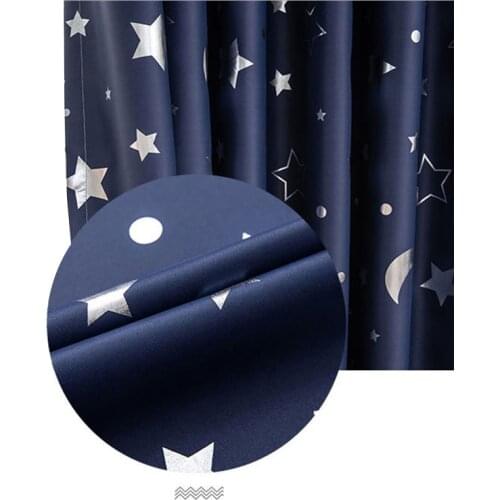 Modern Full Blackout Curtains Living Room Bedroom Creative Star Finished Curtain Solid Blackout Curtains Home Decoration
