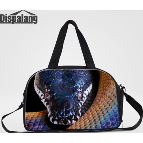 Dispalang Personalized Design Snake Clothes Duffle Bags For Students Men Canvas Overnight Totes Carron Luggage Bag Drop Shipping