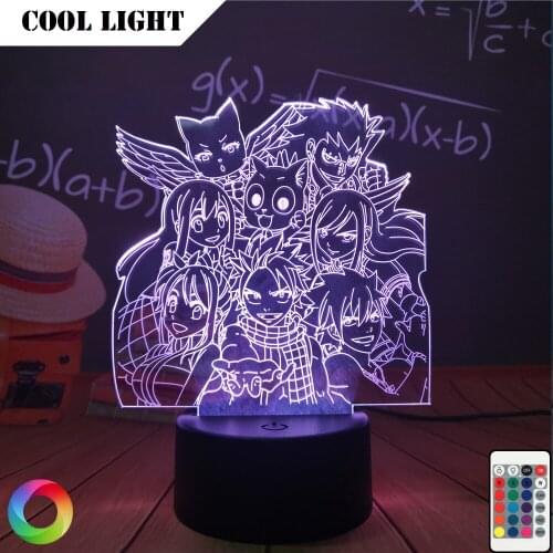 Night Light Manga Fairy Tail Group Led Touch Sensor Nightlight for Child Room Decor Kids Gift Table 3d Lamp Anime Fairy Tail
