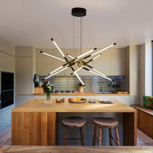 Nordic LED Pendant Lamp for Home Living Room Dining Kitchen Bedroom Modern Black Gold Frame Loft Chandeliers Lighting Fixtures