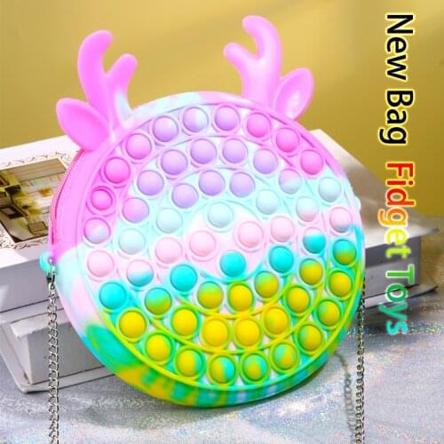 Squishy Pack Bags Pop Coin Purse Toy Push Bubble Pendant New Bag Fidget Toys Adult Decompression Toy Children AntiStress Toy