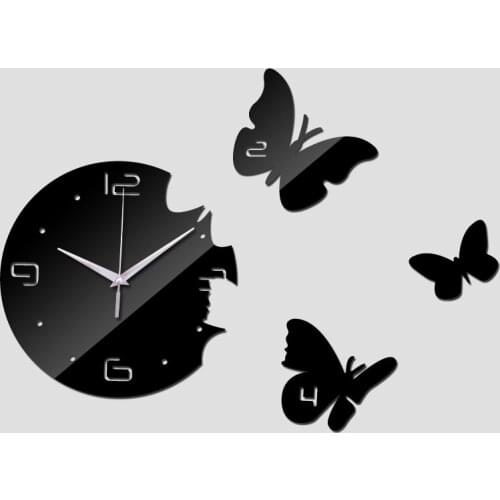 Top fashion diy stickers home decoration acrylic mirror surface modern design sticker clocks still life quartz