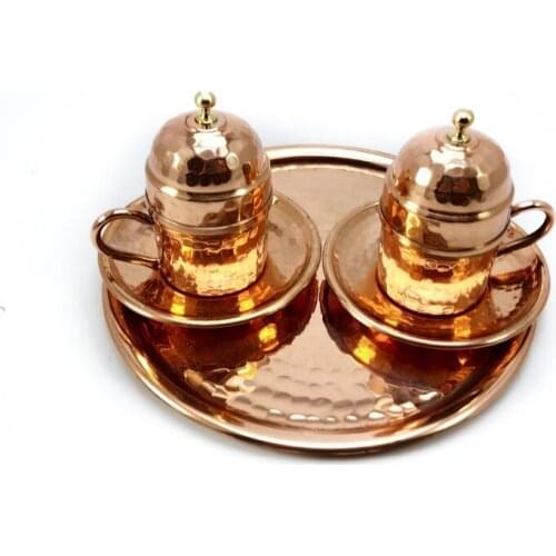 Turkish Arabic Coffee Espresso Cup Set for 2, Copper Espresso Cup Gift Set, Turkish Coffee Set, Handmade Turkish Coffee Cup