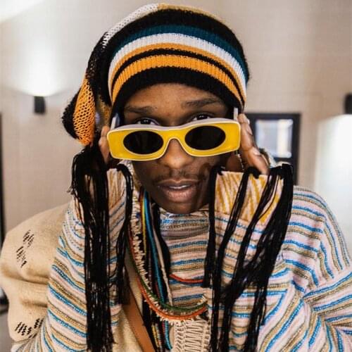 Candy Color Square ASAP Rocky Snglasses For Women Men Luxury Brand Oversize Couple Sun Glasses Female Retro Hip Hop Shades Pink