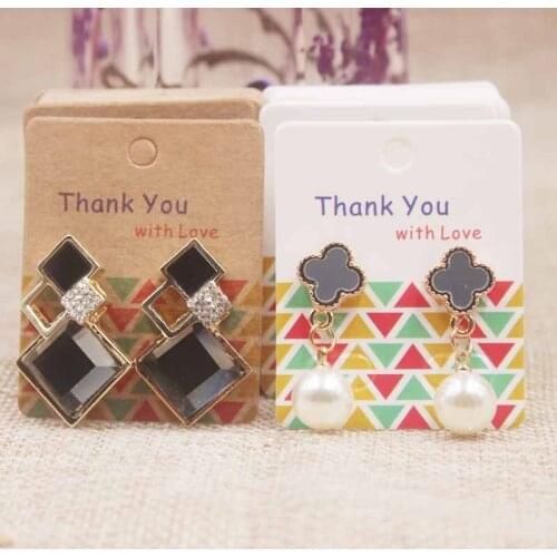 5*4cm Dreamcatcher stud earring display tag DIY Thank you two pairs earring tag card colorful jewelry earring card100/lot