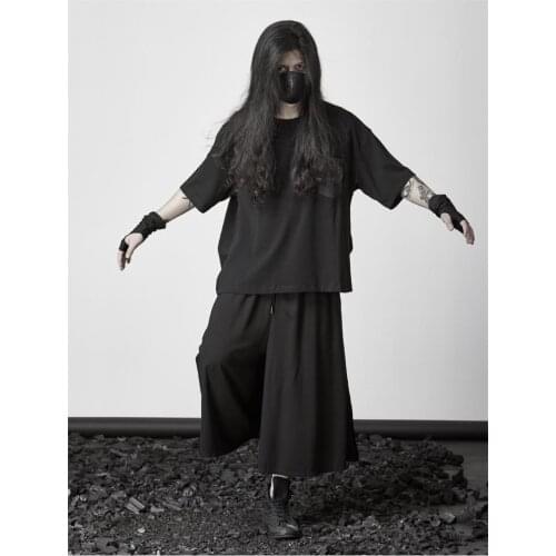 Mens Trouser Skirt New Classic Dark Day Department Fashion Tide Mens Personality Loose Large Size Eight Wide Leg Pants