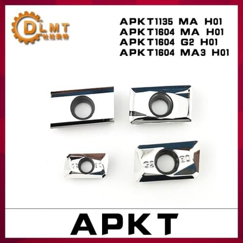 10pcs APKT1604 Aluminum Inserts APKT1135 MA H01 APKT1604 MA H01 APGT1604 G2 H01 APKT1604 MA3 H01 AK carbide alloy Turning Tool