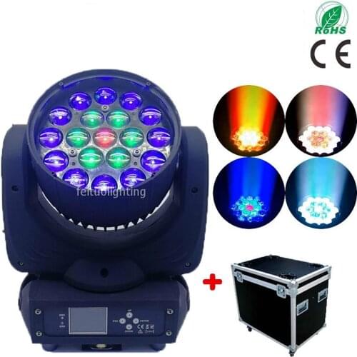 12pcs Circle Control 19x15W Beam Wash Big Bee Eye RGBW Zoom Moving Head LED Stage Light