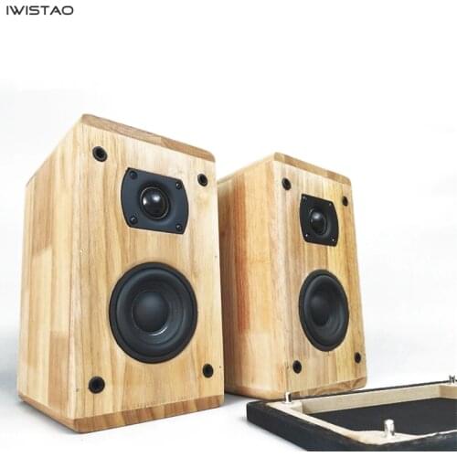 IWISTAO 2 Way HIFI Speaker 3.5 Inch Woofer 1 Inch Tweeter 4 Ohm 50W Solid Wood Enclosure 1 Pair Inverted Structure