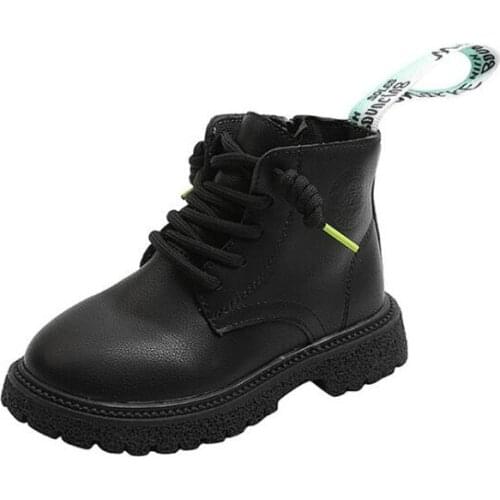 2021 Autumn Boys and Girls Boots Fashion Martin Mid-tube Leather Boots Childrens Short Boots Baby Boots TZ