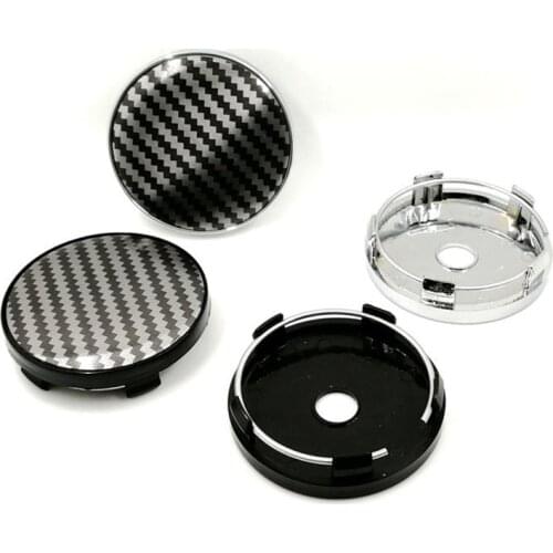 4pcs 60mm Car Wheel Center Cap Rims Hub Carbon Fiber Design 55mm Universal Auto Styling Wheels Cover Caps