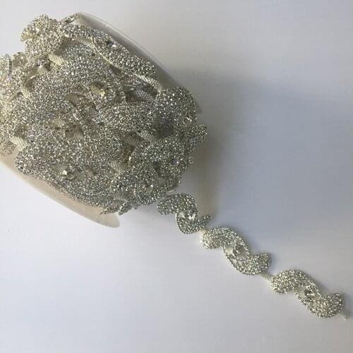 5Yards Rhinestone Trim 888 Stones Crystal Strass Chain Banding Sewing On Wedding Decoration Bridal Applique