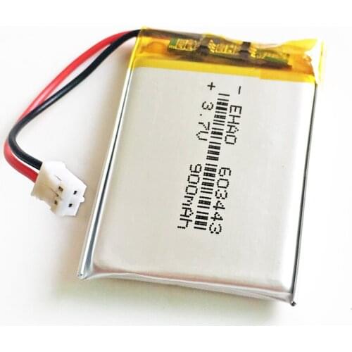 603443 JST PH 2.0mm 2pin 900mAh lipo polymer lithium rechargeable battery 3.7V for MP3 GPS navigator DVD recorder e-book camera