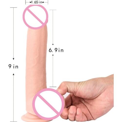 9 Inches Removable Foreskin Soft Realistic Dildo Huge Penis With Suction Cup For Famale Masturbator Erotic G Point Adult Sex Toy