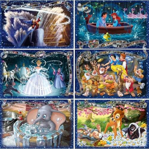Disney Diamond Painting Full Square Round Princess Animal Cartoon 5D DIY Art Gift Embroidery Cross Stitch Mosaic Home Decor